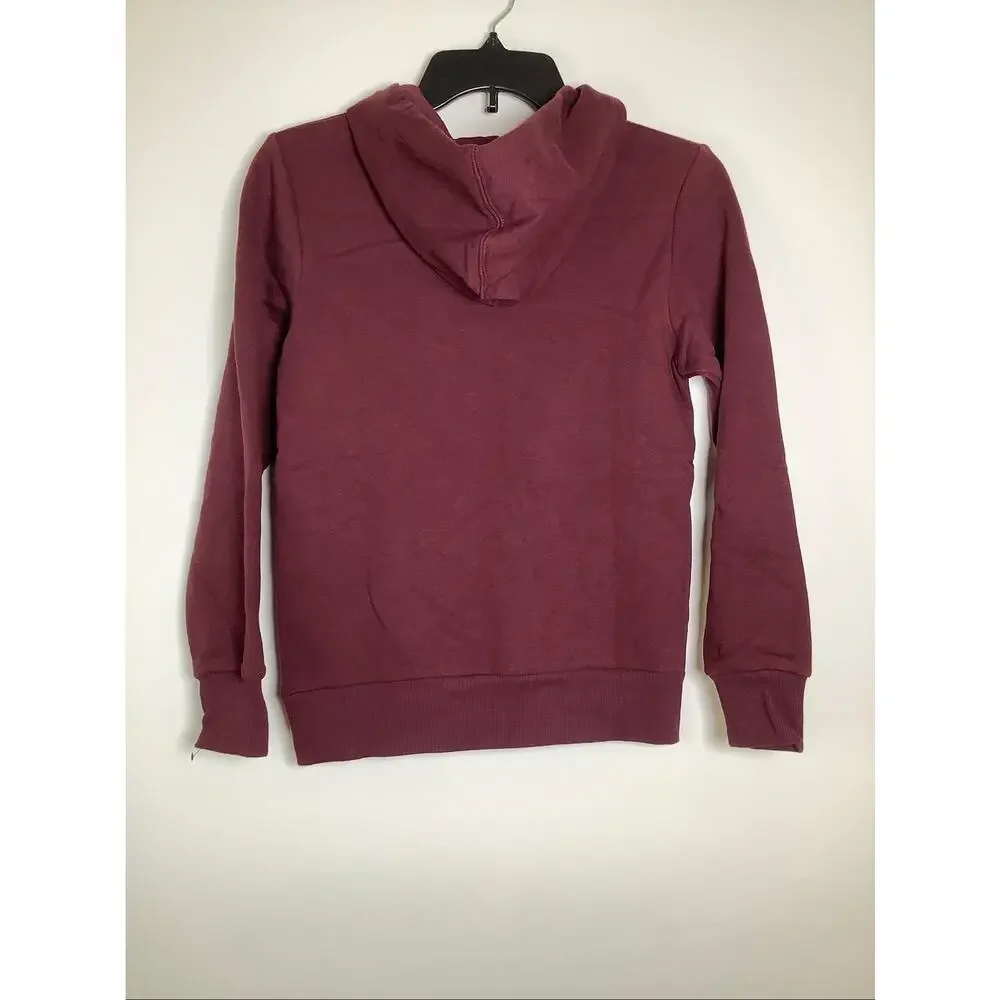 Converse Kids Medium Maroon Chuck Patch Spray Pullover Hoodie Streetwear I2-10
